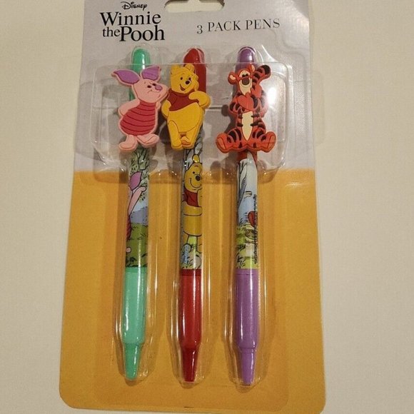 Disney Winnie The Pooh Pen Set of 3 Pooh Tigger Piglet NEW - Picture 9 of 9